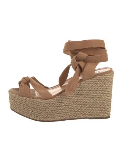 Pre-owned Schutz Suede Espadrilles In Brown