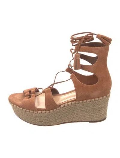Pre-owned Schutz Suede Espadrilles In Brown