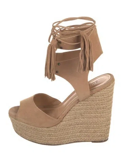 Pre-owned Schutz Suede Espadrilles In Brown