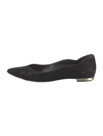Pre-owned Schutz Suede Flats In Black