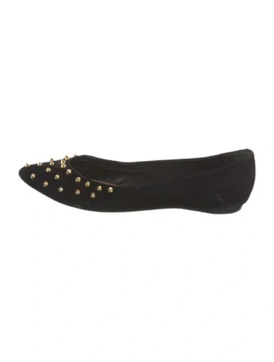 Pre-owned Schutz Suede Flats In Black