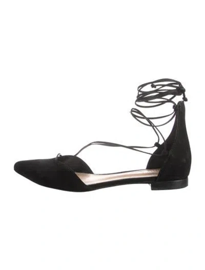 Pre-owned Schutz Suede Flats In Black