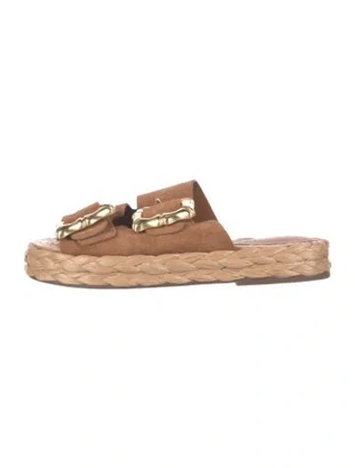 Pre-owned Schutz Suede Flats In Neutral