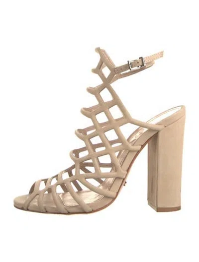Pre-owned Schutz Suede Gladiator Sandals In Neutral