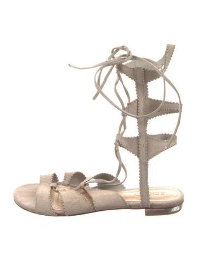 Pre-owned Schutz Suede Gladiator Sandals In Neutral