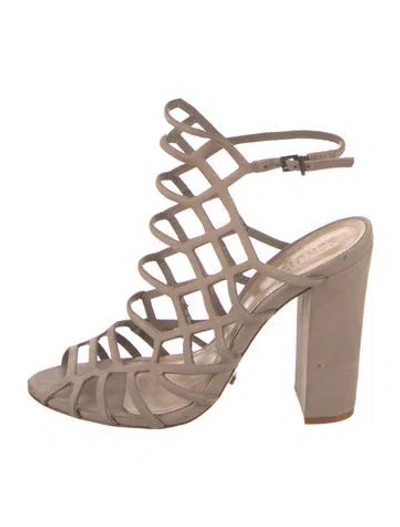 Pre-owned Schutz Suede Gladiator Sandals In Neutral