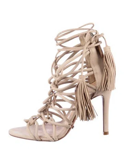 Pre-owned Schutz Suede Gladiator Sandals In Neutral