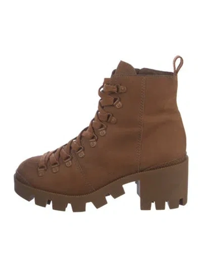 Pre-owned Schutz Suede Hiking Boots In Brown