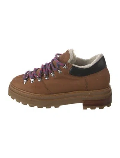 Pre-owned Schutz Suede Hiking Boots In Brown