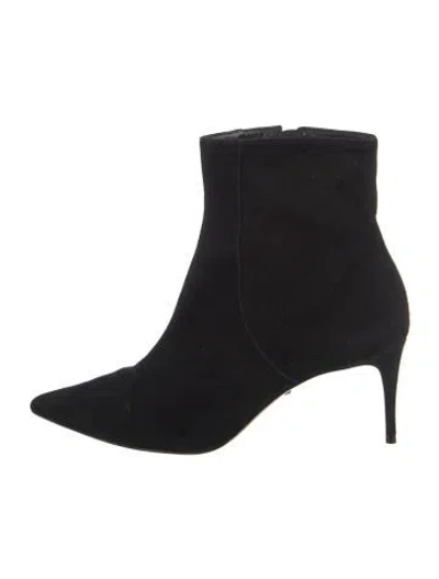 Pre-owned Schutz Suede Leather Trim Embellishment Boots In Black