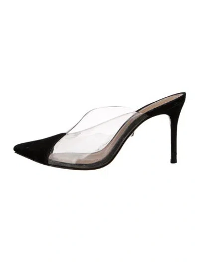 Pre-owned Schutz Suede Mules In Black