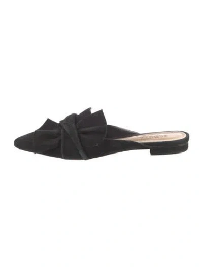 Pre-owned Schutz Suede Mules In Black