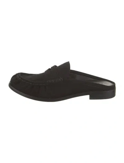 Pre-owned Schutz Suede Mules In Black