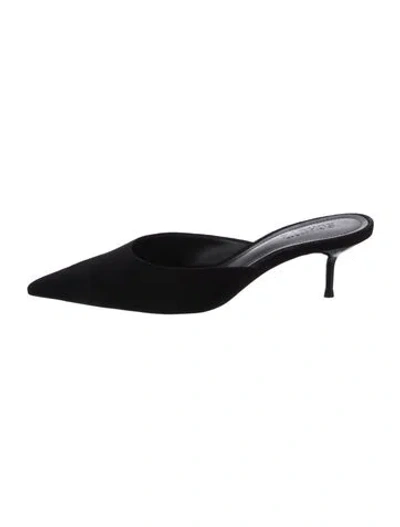 Pre-owned Schutz Suede Mules In Black