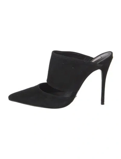 Pre-owned Schutz Suede Mules In Black
