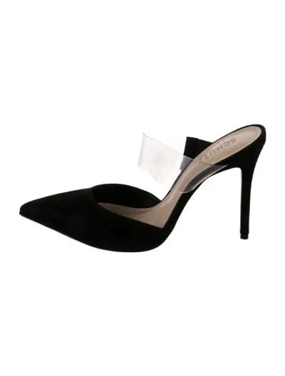 Pre-owned Schutz Suede Mules In Black