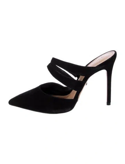 Pre-owned Schutz Suede Mules In Black