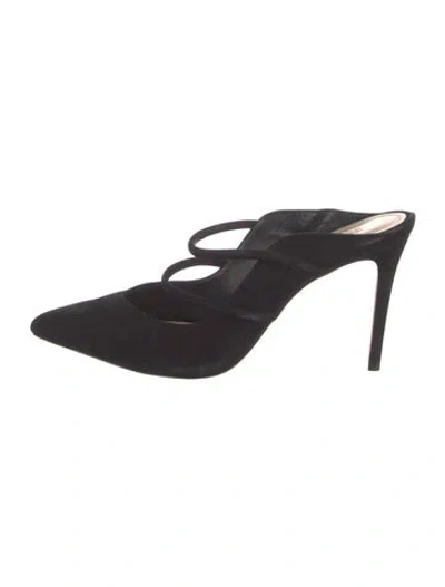 Pre-owned Schutz Suede Mules In Black