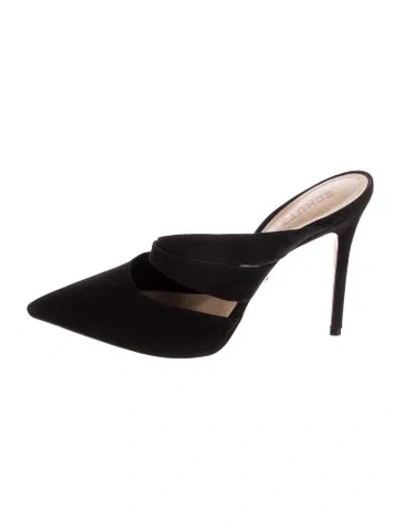 Pre-owned Schutz Suede Mules In Black