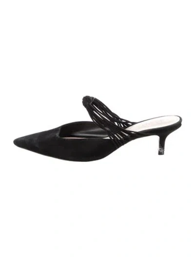 Pre-owned Schutz Suede Mules In Black