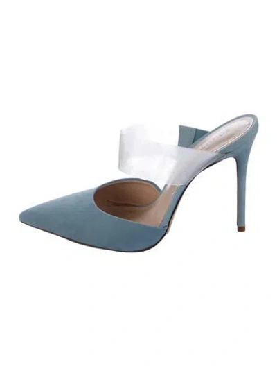 Pre-owned Schutz Suede Mules In Blue