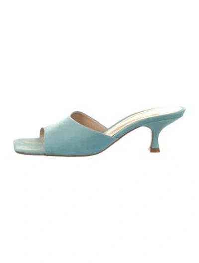 Pre-owned Schutz Suede Mules In Blue