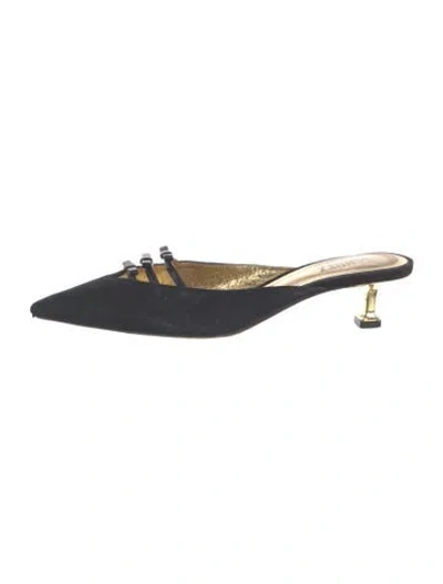 Pre-owned Schutz Suede Mules In Blue