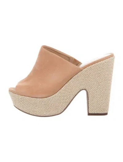 Pre-owned Schutz Suede Mules In Brown