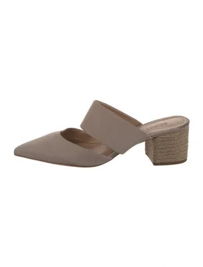 Pre-owned Schutz Suede Mules In Gray