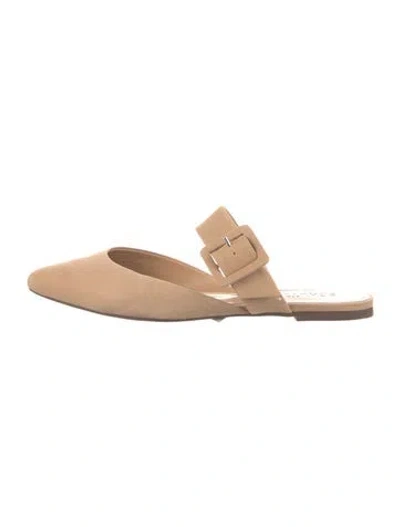 Pre-owned Schutz Suede Mules In Neutral