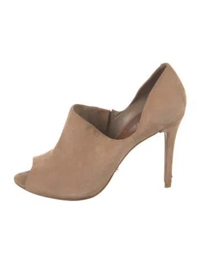 Pre-owned Schutz Suede Mules In Neutral
