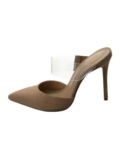 Pre-owned Schutz Suede Mules In Neutral