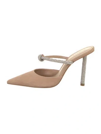 Pre-owned Schutz Suede Mules In Neutrals