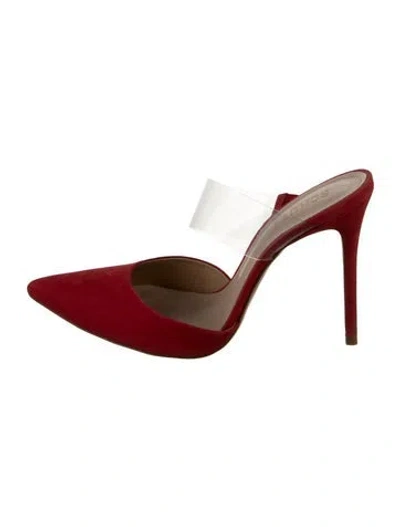Pre-owned Schutz Suede Mules In Red