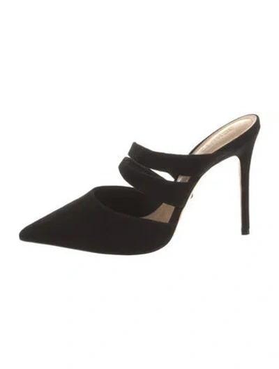 Pre-owned Schutz Suede Mules W/ Tags In Black