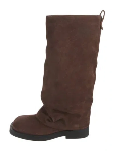 Pre-owned Schutz Suede Riding Boots In Brown