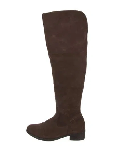Pre-owned Schutz Suede Riding Boots In Brown