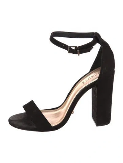 Pre-owned Schutz Suede Sandals In Black