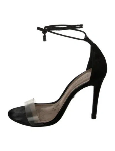 Pre-owned Schutz Suede Sandals In Black