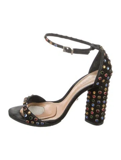 Pre-owned Schutz Suede Sandals In Black