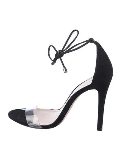 Pre-owned Schutz Suede Sandals In Black