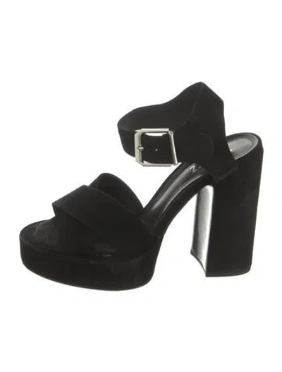 Pre-owned Schutz Suede Sandals In Black