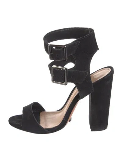 Pre-owned Schutz Suede Sandals In Black