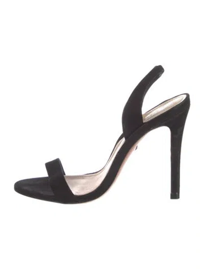 Pre-owned Schutz Suede Sandals In Black