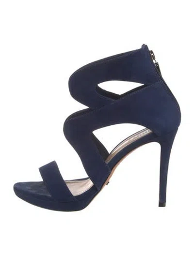 Pre-owned Schutz Suede Sandals In Blue