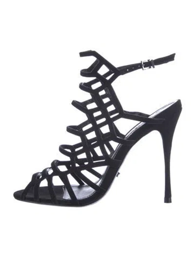 Pre-owned Schutz Suede Sandals In Blue