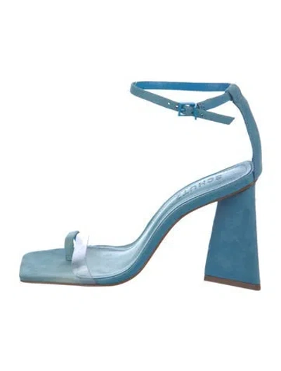 Pre-owned Schutz Suede Sandals In Blue