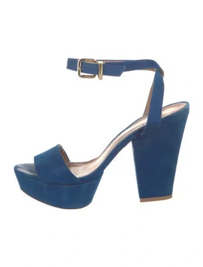 Pre-owned Schutz Suede Sandals In Blue
