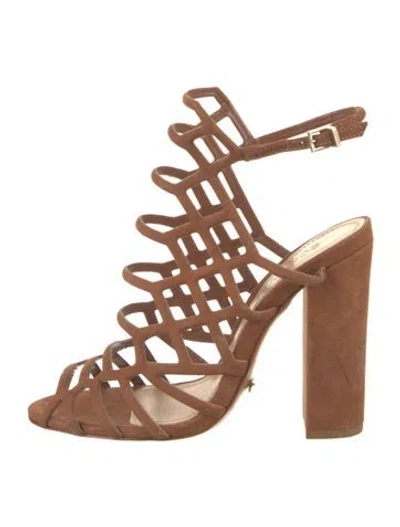 Pre-owned Schutz Suede Sandals In Brown