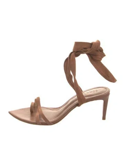 Pre-owned Schutz Suede Sandals In Brown